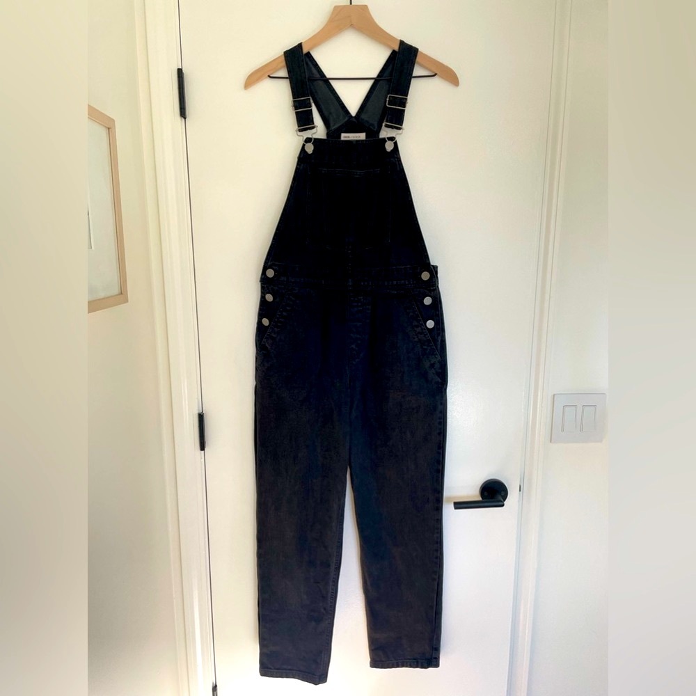 ASOS black washed overalls US size 6, UK size 10. Originally $65 ex condition!